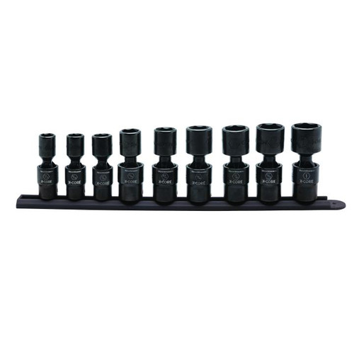 9 Piece 1/2" Drive 6 Point Standard X-Core Pinless Universal Impact SAE Socket Set | APX84978
