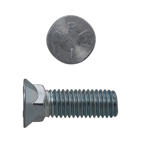 3/8"-16 x 1-1/4" Flat #3 Head Plow Bolts Steel Zinc Grade 5 UNC FT | 105133-491
