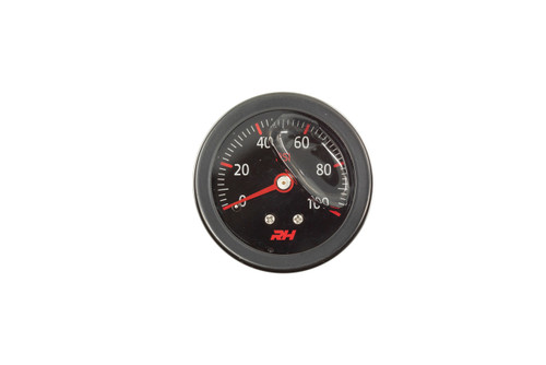 Liquid Filled Fuel Pressure Gauge - 1/8 NPT Inlet - 15psi - All Black Finish | RHP5002-15-3