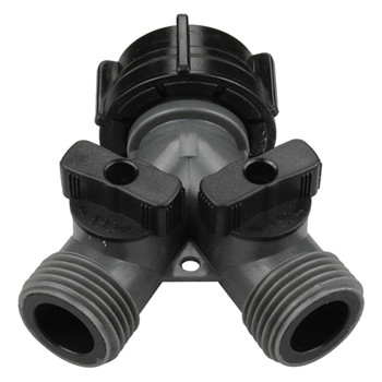 Grey Plastic Heavy-Duty 'Y' Coupling With Double Shut-Off Valves | GLSG07Y77PVG