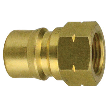 1/4" C100 Series ISO-B Brass Hydraulic Nipple With Female Pipe (NPTF) Thread | GLSC102B-04