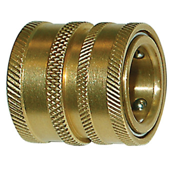 Brass Garden Hose Straight-Through Coupler With Female Garden Hose Thread | GLSCST-GHTB