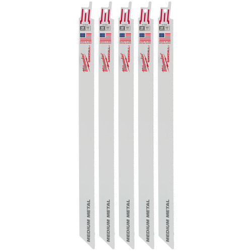 12" 18 TPI SAWZALL Blade, Medium Metal (5 PK) | MET48-00-5189CAN