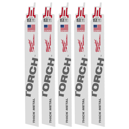 9" 10 TPI TORCH SAWZALL Blade, Thick Metal (5 PK) | MET48-00-5713CAN