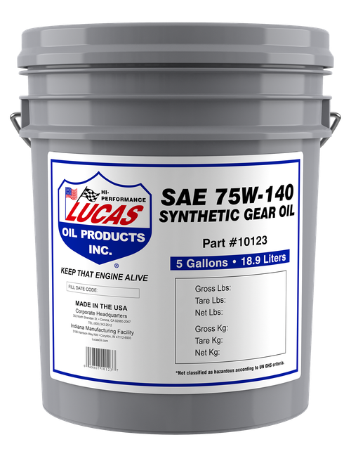 Synthetic SAE 75W-140 Trans & Diff Lube - 18.9l Pail | LUC20123
