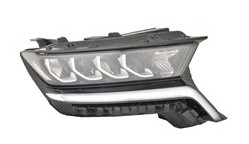 Headlight Assembly, Passenger Side; LED; w/Gloss Black Eyebrow | 74ADP323-1178RAC2