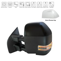 Mirror Assembly, Driver Side, Power; Pwr-Telescoping; w/Blindspot; w/o S/V Camera; Chrome | 74AFDJ4-941-H2