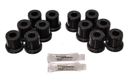 Leaf Spring Bushing Set, Black, Front/Rear, Incl. Complete Shackle Set, Performance Polyurethane | 3068.2106G