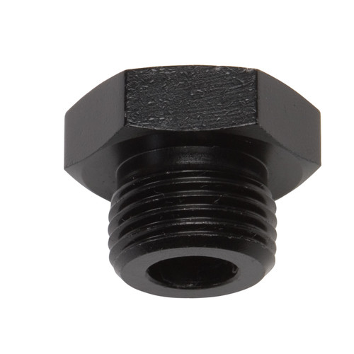 8AN Straight Thread Plug Adapter Fitting And O-Ring With Black Finish | RUS660283