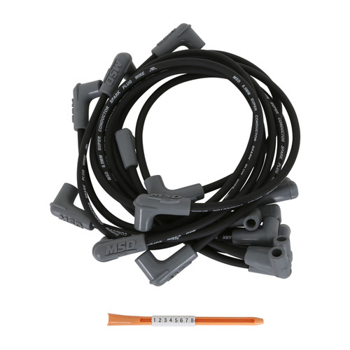 Wire Set, Black Super Conductor, Small Block Chevy Truck, '85-on | MSD31413