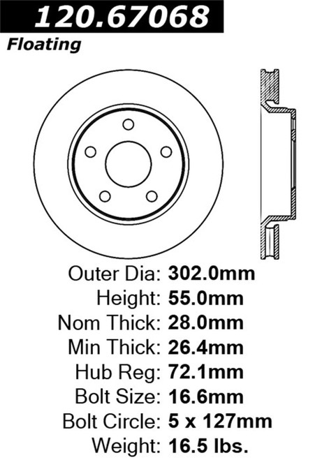 Sport Drilled/Slotted Brake Rotor, Front Right | STE127.67068R