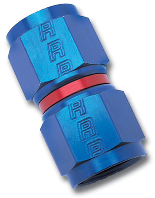 8AN Straight Swivel Coupler Adapter Fitting With Red/Blue Finish | RUS640010