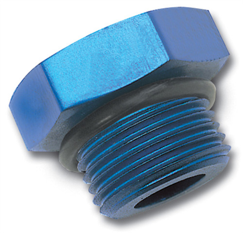 4AN Straight Thread Plug Adapter Fitting And O-Ring With Blue Finish | RUS660260