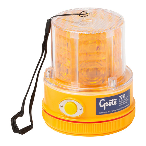 Battery-Operated LED Warning Light, Amber | GRO77913