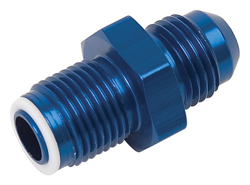 6AN To 14mm X 1.25 O-Ring Seal GM TBI Adapter Fitting With Blue Finish | RUS640810