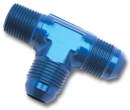 12AN Flare To 3/4" Pipe Tee On Run Adapter Fitting With Blue Finish | RUS661150