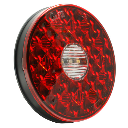 4" Round LED Stop Tail Turn Lights with Integrated Backup, Integrated 4-Pin Hard Shell Termination | GRO55162