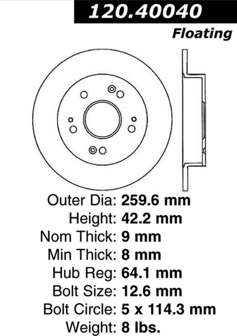 Sport Drilled/Slotted Brake Rotor, Rear Right | STE127.40040R