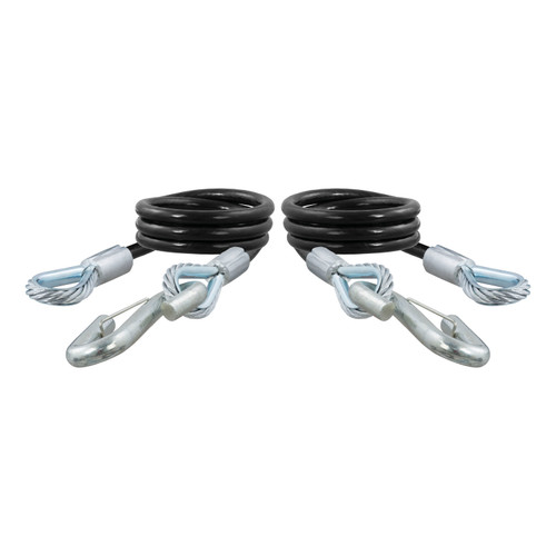 44" Safety Cables with 2 Snap Hooks (7,500 lbs, Vinyl-Coated, 2-Pack) | CRT80176