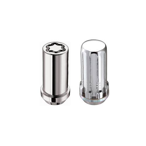 Chrome SplineDrive 6 Lug Wheel Installation Kit (M14 x 1.5 Thread Size); Set of 20 Lug Nuts, 1 Installation Tool, 4 Wheel Locks, 1 Key, Key Storage Pouch | 46265610