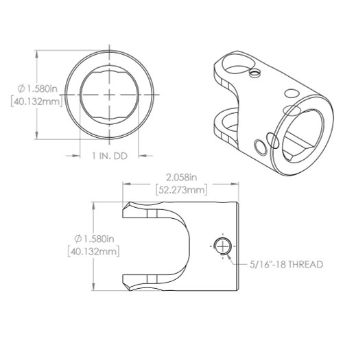 Universal Billet-Joint : 1 DD X 3/4 DD | FLAFR1717DD