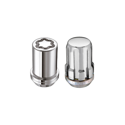 Chrome SplineDrive 4 Lug Wheel Installation Kit (M12 x 1.5 Thread Size); Set of 12 Lug Nuts, 1 Installation Tool, 4 Wheel Locks, 1 key, & Key Storage Pouch | 46265457