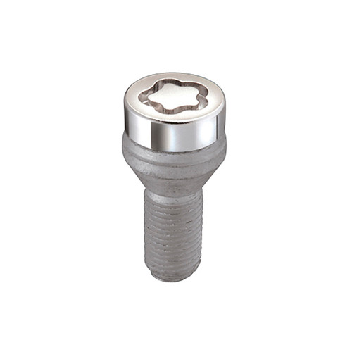 Chrome Bolt Style Cone Seat Wheel Lock Set (M12 x 1.25 Thread Size) - Set of 4 Locks and 1 Key | 46227216