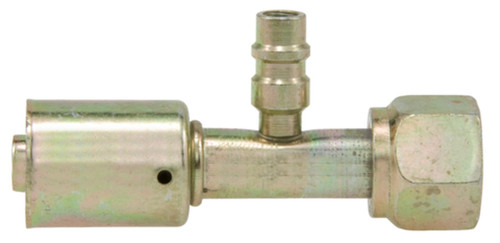 Straight Female O-Ring Long Pilot with R134a Service Port, Steel, Standard Diameter Beadlock A/C Fitting | 4SE14970