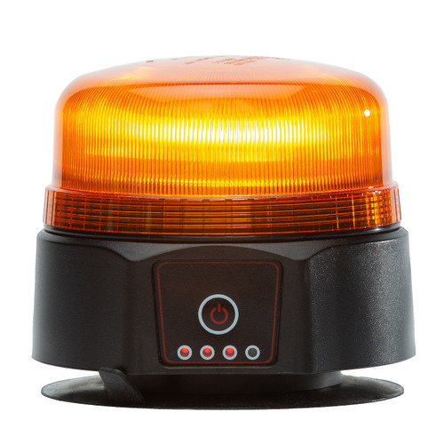 Rechargeable Mid-Size Beacon, 3.75 x 4.72 in, SAE Class 1, Mag/Suction Mount, 2 Flash Patterns | BRIS2MM36AR