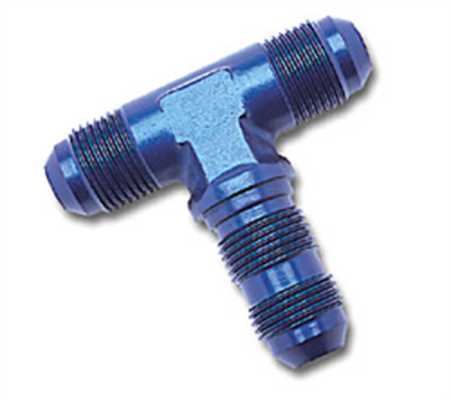 6AN Flare Bulkhead Tee Adapter Fitting With Blue Finish | RUS661320