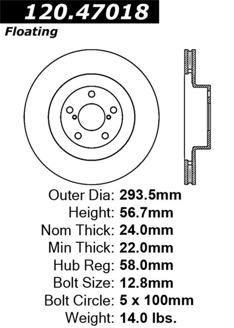Sport Drilled/Slotted Brake Rotor, Front Right | STE127.47018R