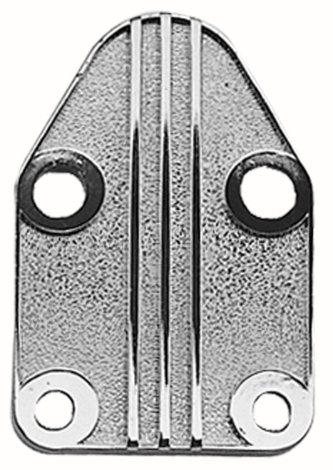 Fuel Pump Block-Off Plate; "Custom" Style; SB Chevy 283-400; Stippled Design- Chrome | 5182057