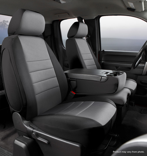 NP90 Series - Neoprne Custom Fit Front Seat Cover- Black/Gray Center Panel, with Super Grip fastening system for easy installation and waterproof neoprene face fabric. | 947NP98-36 GRAY