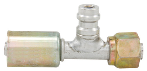 Straight Female O-Ring with R134a Service Port, Aluminum, Standard Dia. Beadlock | 4SE14928