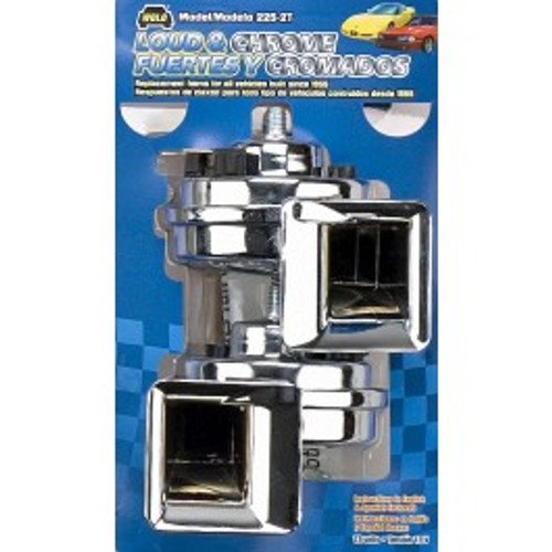 CHROME HORNS- Two (2) Universal Replacement Horns, Two (2) Terminals. | WOL225-2T