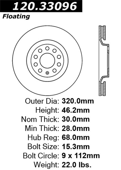 Sport Drilled/Slotted Brake Rotor, Front Right | STE127.33096R