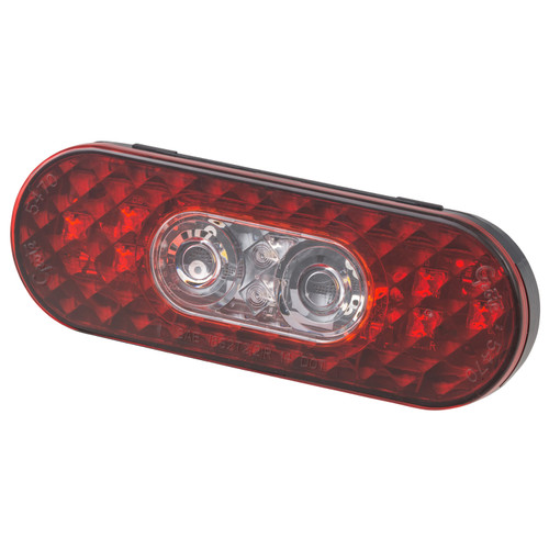 6" Oval LED Stop Tail Turn Lights with Integrated Back-up, Integrated Hard Shell | GRO54702