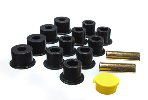 Leaf Spring Bushing Set, Black, Front/Rear, Incl. Complete Shackle Set, Performance Polyurethane | 3067.2103G