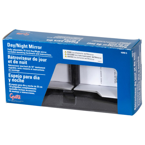 10" Inside Rear View Mirror, Black | GRO18302-5