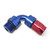 6AN 90 Degree Radius Port Hose End To 9/16"-18 O-Ring Boss With Red/Blue Finish | RUS612460
