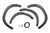 Rivet Style Fender Flare Set - Front and Rear, Smooth, 4-Piece Set | LNDRX204S