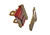 Motor Mount, Red, Tall And Narrow, 2 3/8x2 3/16", Zinc Finish, Sold Individually, Performance Polyurethane | 3063.1117R