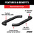 3" Round Black Steel Side Bars, Select Silverado, Sierra 1500, 2500, 3500 | AOR204048