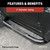 3" Round Black Steel Side Bars, Select Silverado, Sierra 1500, 2500, 3500 | AOR204048