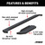 RidgeStep 6-1/2" x 96", 36" Black Steel Running Boards (No Brackets) | AORC3696