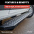 RidgeStep 6-1/2" x 96", 36" Black Steel Running Boards (No Brackets) | AORC3696