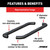 3" Round Black Steel Side Bars, Select Toyota Tacoma | AOR202009