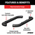 3" Round Black Steel Side Bars, Select Ford F-250, F-350 Super Duty | AOR203014
