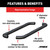 3" Round Black Steel Side Bars, Select Ram 1500 | AOR205044