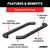 3" Round Black Steel Side Bars, Select Ford Ranger SuperCrew | AOR203046